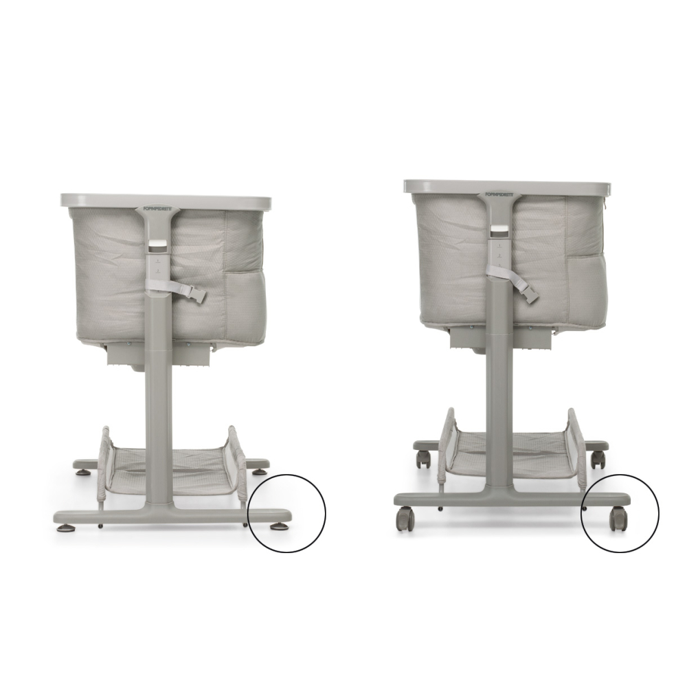 With 4 rubber anti-slip feet or 4 swivel wheels with brake