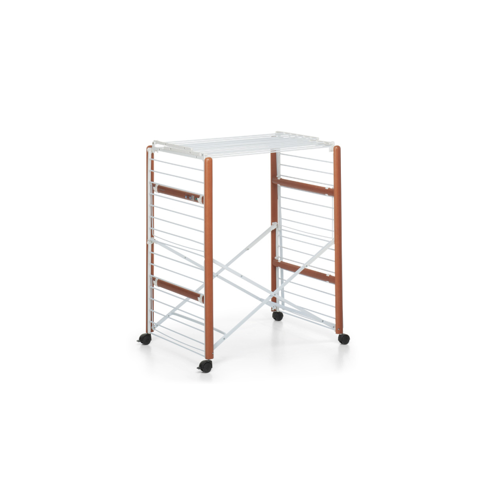 Solid wooden frame with coated aluminium rails